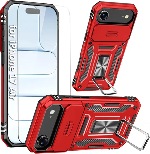 Vista 7 de Funda compatible con iPhone17 Pro con soporte, cubierta de cámara y protector de pantalla HD, doble capa a prueba de golpes, protección contra