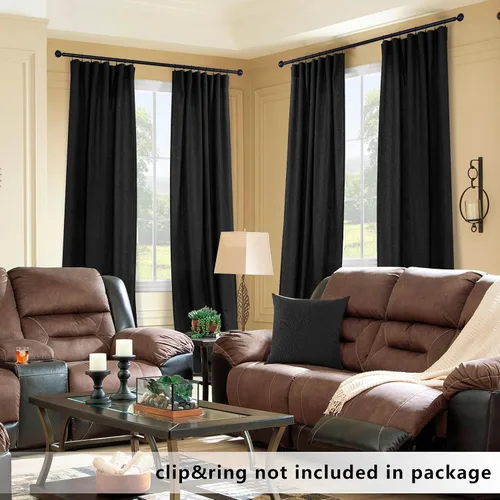 Vista 142 de KOUFALL Juego de 2 cortinas de puerta francesa, cortinas de lino para puerta/ventana, cortina transparente boho para cristal lateral delantero