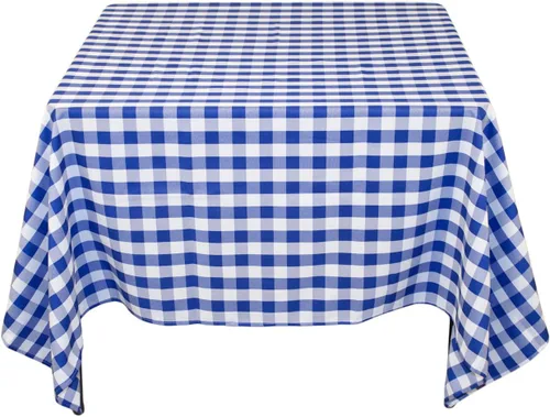 Vista 12 de LinenTablecloth - Mantel cuadrado de poliéster de 54 pulgadas, color blanco y negro