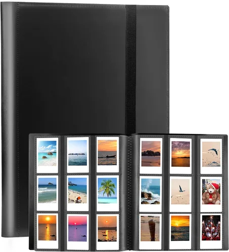 Vista 11 de Veicevol Álbum de fotos de 360 bolsillos para cámara Fujifilm Instax Mini, álbum para fotos Polaroid, cubierta de cuero, álbum de fotos para cámara