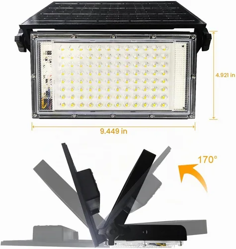 Vista 8 de CREATESTAR Luces solares para exteriores con control remoto regulables, impermeables, superbrillantes, luces de seguridad para porche, patio