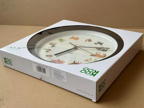 Vista 2 de KOOKOO KidsWorld - Reloj de pared para niños con sonidos naturales, 12 animales de granja