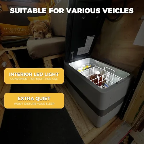Vista 2 de Setpower AJ40 refrigerador portátil con cubierta de 42 cuartos, enfriador eléctrico de 12 voltios, refrigerador para auto, para camión, furgoneta