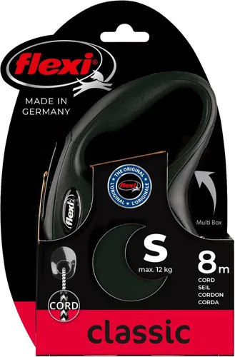 Vista 3 de Flexi - New Classic - Correa retráctil de cuerda para perros, S, negro, 26 libras (12 kg), 26 pies (8 m)