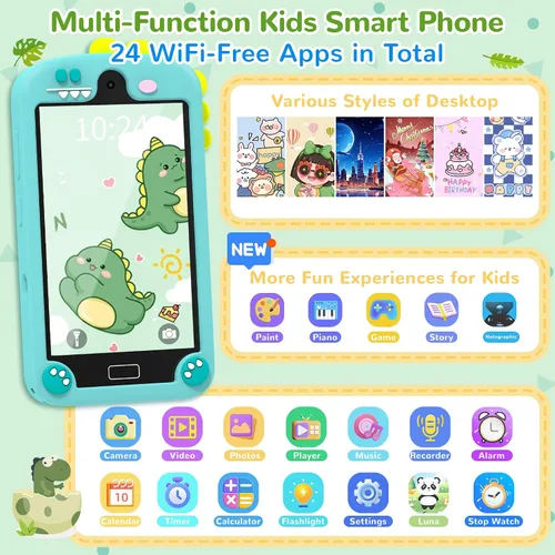 Vista 2 de Teléfono inteligente para niños, juguetes para niños pequeños Birthday Gifts for Boy 3-10 Year Old, Preschool Learning Play Toy Cell Phone