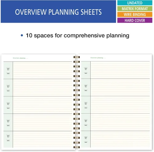 Vista 6 de Plan de lecciones para profesores de 6 periodos, días en vertical al costado (W202), Woodgrain