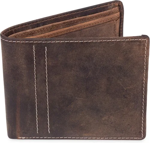 Vista 3 de Moonster Cartera de cuero para hombre con bloqueo RFID mantiene el efectivo y las tarjetas seguros organizados y de fácil acceso carteras delgadas