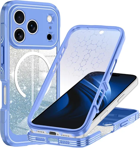 Vista 12 de Hekodonk Funda para iPhone 15 Pro Max, compatible con Magsafe [protector de pantalla de vidrio templado integrado y protección de lente de cámara]