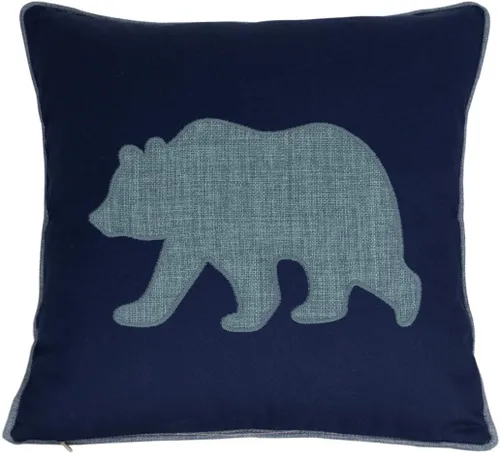 Vista 15 de Fundas de almohada decorativas con diseño de oso, fundas de cojín bordadas de algodón y lino, 45,7 x 45,7 cm (gris)