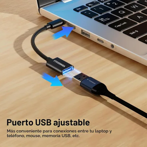 Vista 7 de Paquete de 2 adaptadores USB C a USB, cable USB C macho a USB