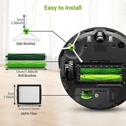 Vista 6 de 22 piezas de repuesto para aspiradora iRobot Roomba i7 i7+ i2 i3 i3+ i4 i4+ i6 i6+ i8 i8+ J7 J7+ J9 E5 E6 E7 serie I, E y J Series I, E y J, 8