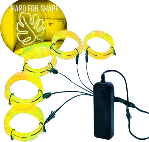 Vista 13 de Ourbest [Nueva versión dura] 5 divisores de 6.6 ft de cable EL de neón, 3 modos de permanencia/lento/rápido flash LED para decoración de fiesta