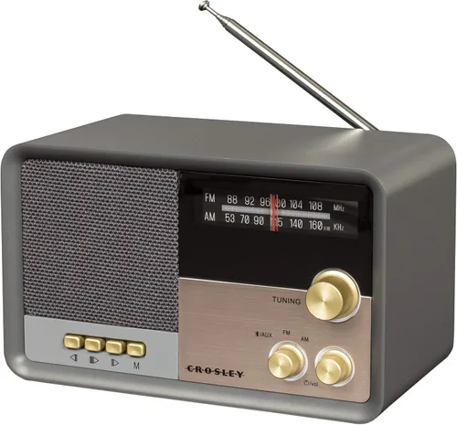 Vista 2 de Crosley CR3036D-CL Tribute Vintage Radio Bluetooth AM/FM, Charcoal