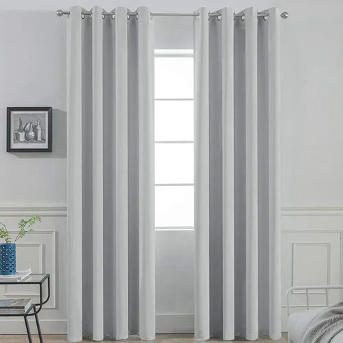 Vista 9 de Cortinas y cortinas de poliéster con ojales en la parte superior para oscurecer la habitación, sala de estar con aislamiento térmico