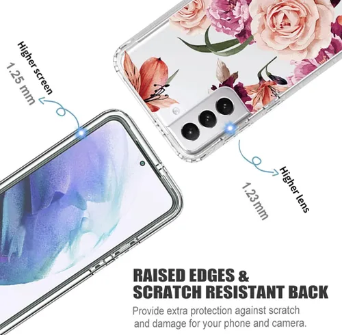 Vista 2 de Funda para Galaxy S22 Plus, Samsung S22+ SM-S906U, funda protectora de cuerpo completo transparente con protector de pantalla de vidrio templado