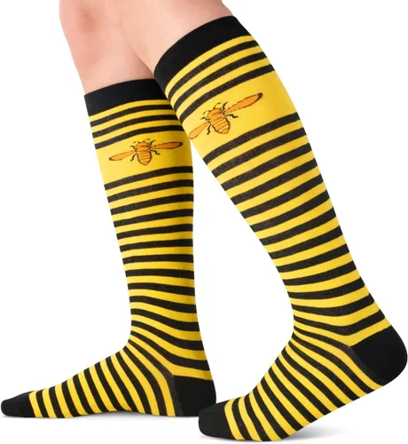 Vista 2 de HAPPYPOP Funny Novelty Crazy Socks for Women Teen Girls, Christmas Holiday Gifts Gingerbread Bee Socks