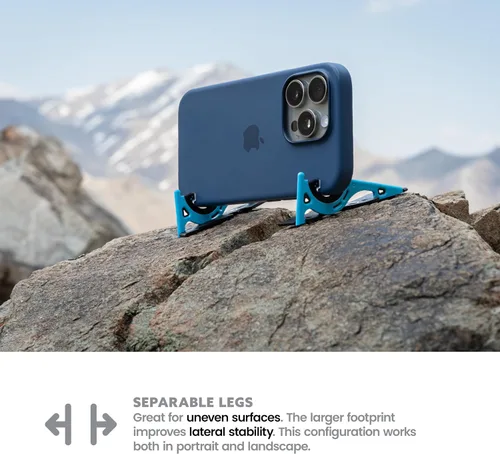 Vista 7 de GEOMETRICAL Trípode de bolsillo PROv2 - Soporte tamaño tarjeta, para iPhone, kit universal azul alienígena