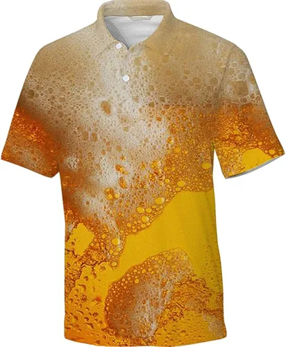 Vista 2 de Polo de vino con impresión 3D para hombre, camiseta casual de whisky de la novedad