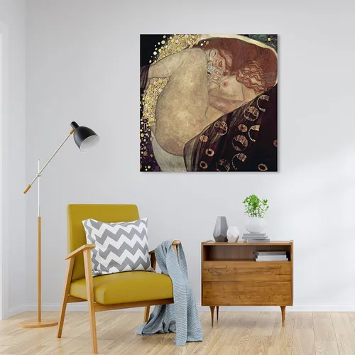 Vista 3 de Wynwood Studio Lienzo decorativo clásico y figurativo, contemporáneo, Gustav Klimt - Danae, arte de pared para sala de estar, dormitorio y baño, 30