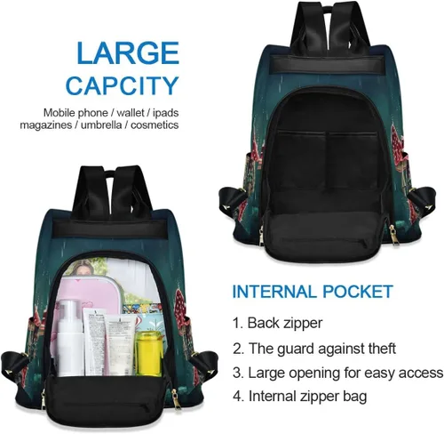 Vista 5 de ALAZA Mochila antirrobo para mujer, bolso de moda para hombro, multicolor12, Viajar