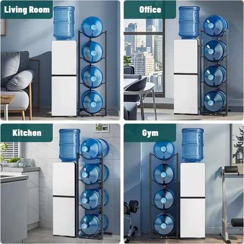 Vista 6 de MYLOLF Soporte para Garrafón de Agua de 5 Galones: Soporte de 4 Niveles para Garrafón de Agua para Dispensador de Agua de 5 Galones - Estante