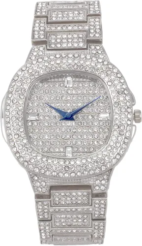 Vista 5 de Charles Raymond Bling Bling Bling Hip Hop Iced Out Watches Nauti Designer Look Full Shiny Diamond Reloj, esfera y pulsera 8967ST10266, 8967ST10266