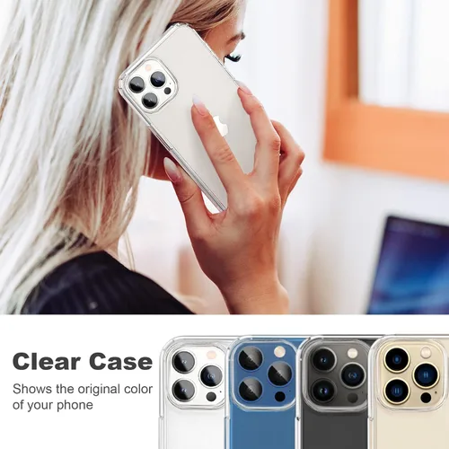 Vista 6 de JJGoo Funda transparente compatible con iPhone 12 Pro Max, transparente, suave, a prueba de golpes, delgada funda protectora para teléfono
