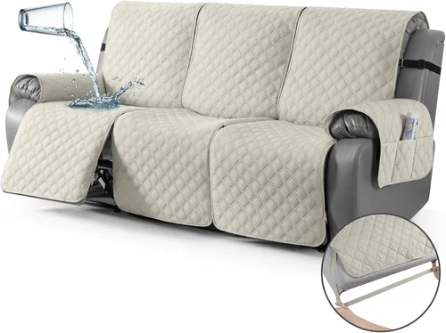 Vista 47 de TAOCOCO - Funda antideslizante para silla reclinable, funda para sofá, funda para silla reclinable pequeña con correas elásticas, protector