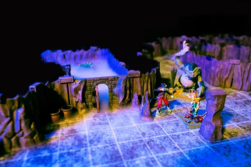 Vista 7 de Dirt Cheap Dungeons Goblin Cavern - Juego de 143 piezas de cueva modular y túnel - 5.5 pies de paredes lineales para cuadrícula de 1 pulgada TTRPG