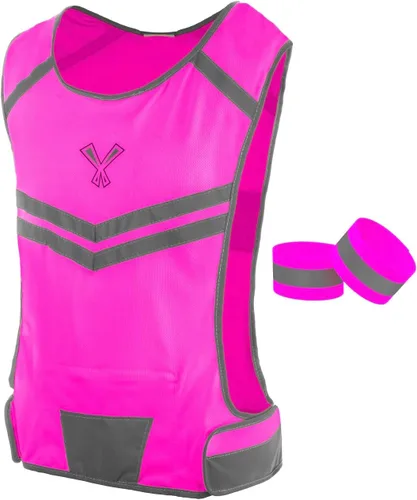 Vista 9 de Reflective Running Vest with Pocket & 2 Bands, High-Visibility