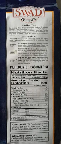 Vista 2 de Swad XXL 1121 Sella Basmati Arroz Parboiled Extra Largo - 10 Libras
