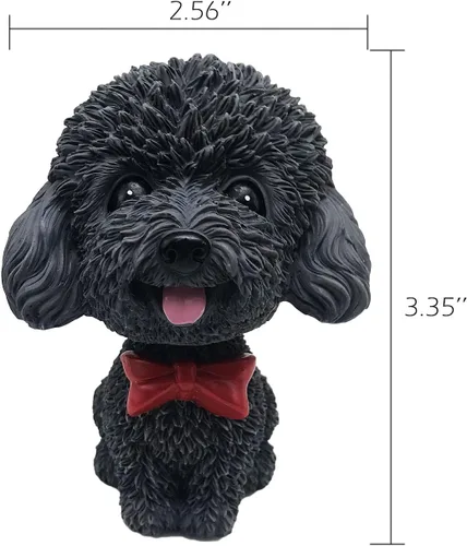 Vista 3 de IBWell Mini perro con cabeza de resina, para decoración de tablero de tablero de tablero de auto