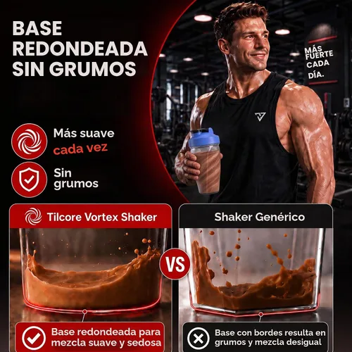 Vista 4 de Vortex - Botella mezcladora de proteínas de 24 onzas / 23.7 fl oz, taza agitadora prémium sin BPA para batidos y batidos de proteínas, a prueba