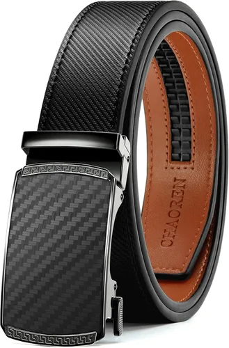 Vista 41 de CHAOREN Cinturón para hombre de cuero con trinquete - Ajuste personalizable, estilo sin esfuerzo (35 mm)