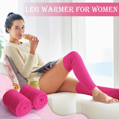 Vista 2 de Pleneal Leg Warmers for Women - Leg Warmers 80s Ribbed Knitted leg warmers y2k for Yoga Party Sports Fashion Accessories