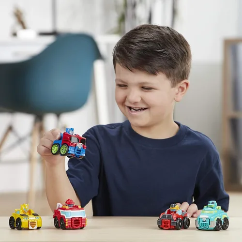 Vista 12 de Transformers Playskool Heroes Rescue Bots Academy Mini Bot Racers Converting Robot Toy Toy Pack 5, coches de juguete coleccionables de 2 pulgadas