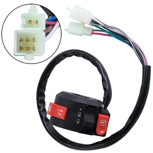 Vista 3 de Interruptor de Arranque Izquierdo de 3 Funciones + Interruptor de Encendido de 4 Cables con Llave y Tapa para ATV Chino Quad 4 Wheeler TaoTao SUNL
