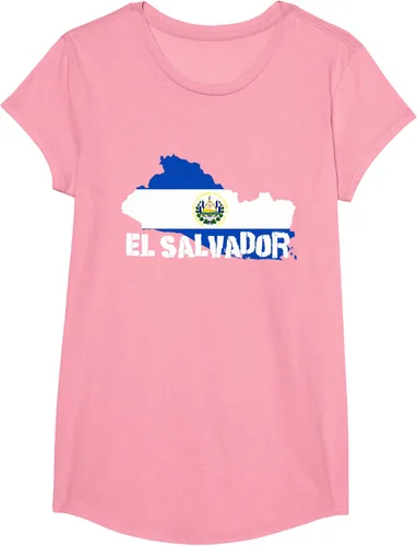 Vista 59 de Camiseta con la bandera de El Salvador, mapa de El Salvador, camiseta de Salvador para mujer, Negro