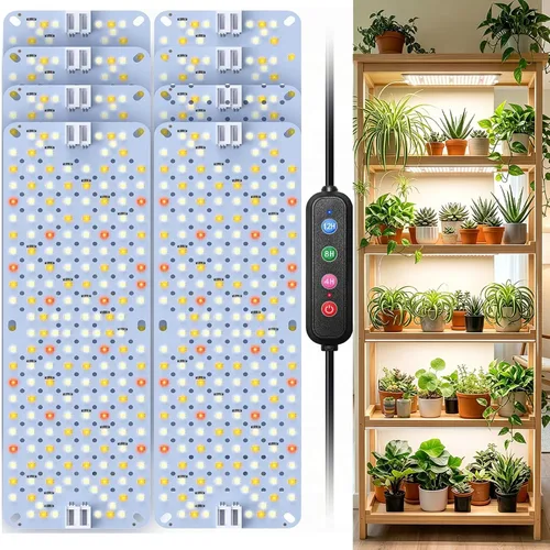 Vista 13 de SDOVUERC Luces de Crecimiento de Espectro Completo 384 LEDs, Luces de Crecimiento de Plantas de 24W para Plantas de Interior con Función de Conexión