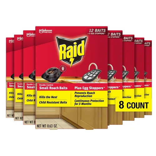 Vista 12 de Raid Double Control - Cebos pequeños para cucarachas y tapones para huevos, 12 unidades (paquete de 3)