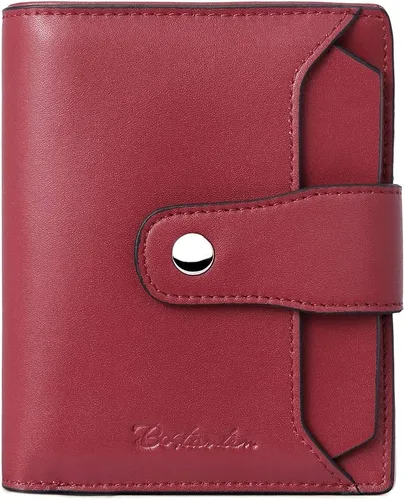 Vista 27 de BOSTANTEN Cartera de piel para mujer, con bloqueo RFID, pequeña, plegable, con bolsillo con cremallera, tarjetero, con ventana de identificación