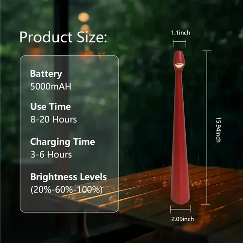 Vista 4 de Lámpara de mesa LED portátil de 3 niveles de brillo, batería recargable de hasta 48 horas de uso, luz nocturna para guardería de niños, lámpara