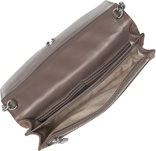 Vista 2 de MICHAEL Michael Kors Mujeres Brooklyn Ante Cuero Crossbody Bolso Gris Grande