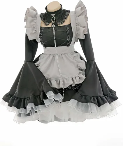 Vista 3 de Cosplayfm Disfraz de cosplay de anime para mujer traje de criada Kawaii