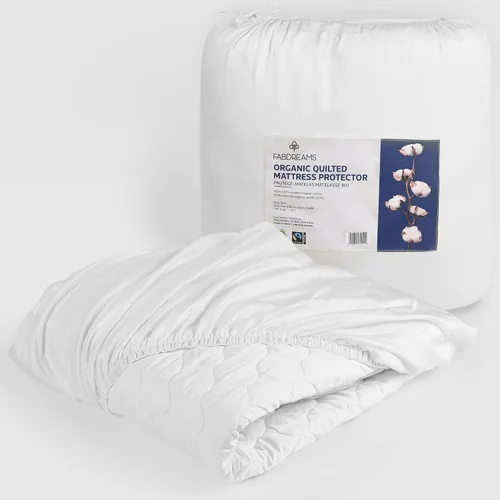 Vista 7 de FABDREAMS Protector de colchón acolchado orgánico tamaño Twin Almohadilla de colchón Funda de colchón Naturalmente transpirable Sin ruido