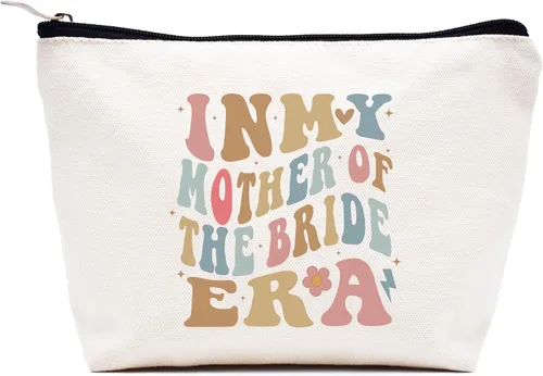 Vista 30 de LIBIHUA Bolsa de maquillaje para mujer, bolsa de cosméticos regalos para ella, bolsa de viaje femenina, Beige, 1 en mi era de Lacrosse Mom