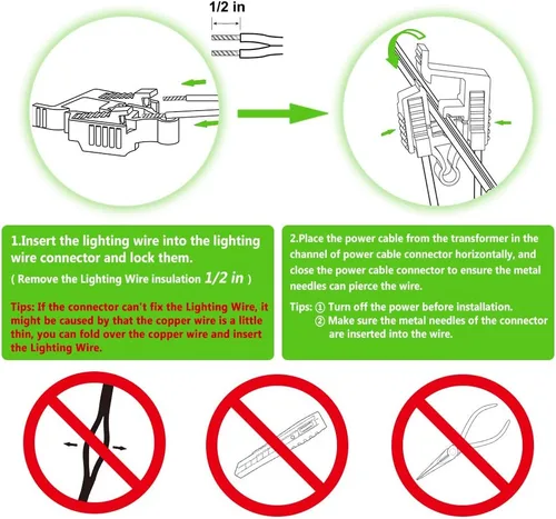 Vista 5 de Conectores de empalme de alambre de bajo voltaje, paquete de 8, conector de cable de iluminación de paisaje de calibre 12-18 para luces de camino al