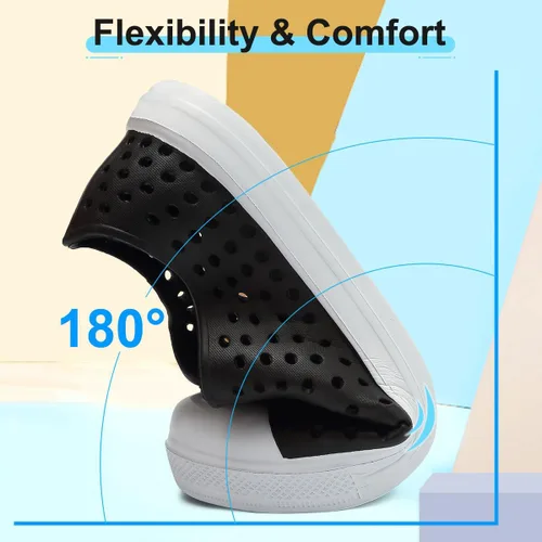 Vista 4 de QLZ Zapatos de agua para niños y niñas, sandalias de jardín, zapatos de goma, zapatos de playa, antideslizantes, ligeros, transpirables, de secado