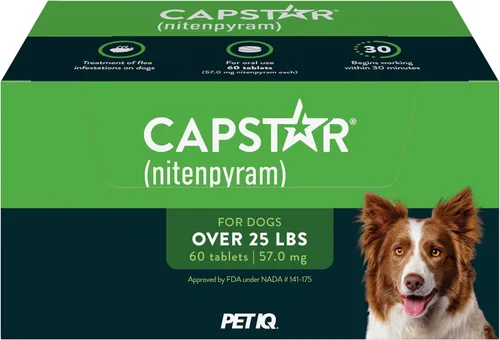 Vista 14 de Capstar (Nitenpyram) Tratamiento oral de pulgas de acción rápida para perros de 2 a 25 libras, tabletas de medicamentos recomendadas por