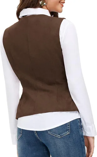 Vista 7 de GRACE KARIN Chaleco de chaleco vintage para mujer, vestido steampunk, chaqueta jacquard